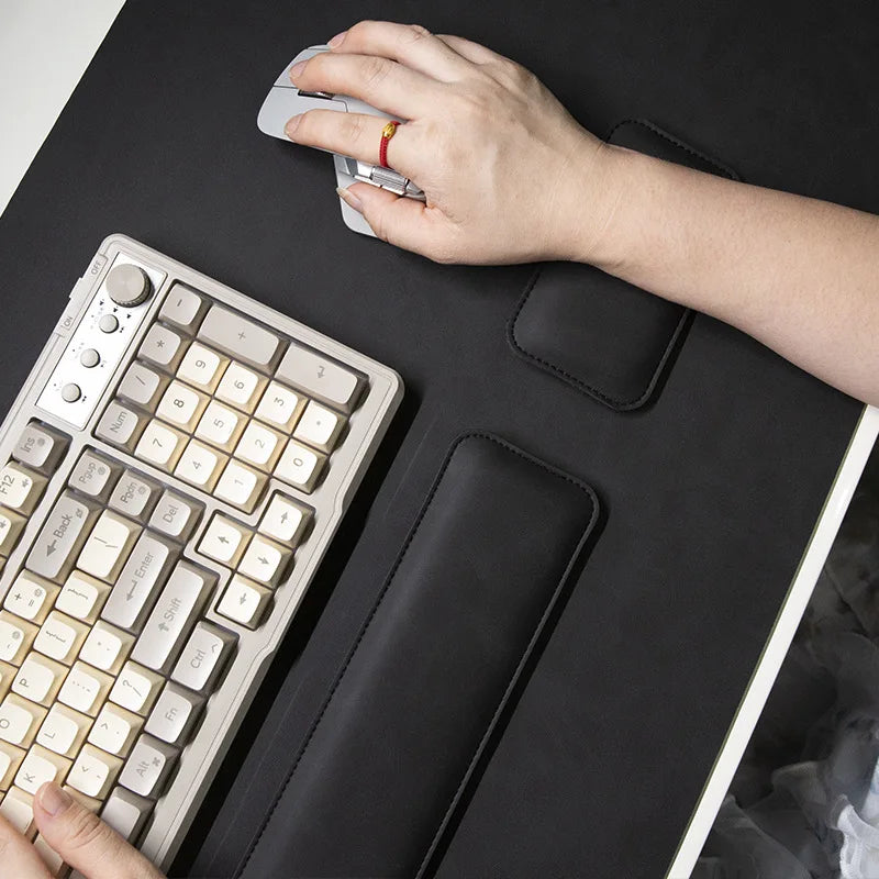 Waterproof PU Desk Mat Set – Large Non-Slip Mouse & Keyboard Pads with Wrist Rest
