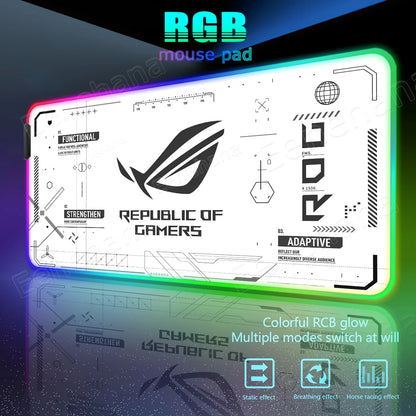 RGB ASUS XXL Gaming Mouse Pad – Black-Green LED Extended Desk Mat