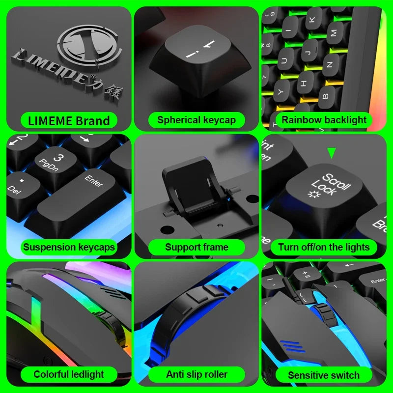 NG GTX350 RGB Gaming Keyboard & Mouse Combo – Wired, Black