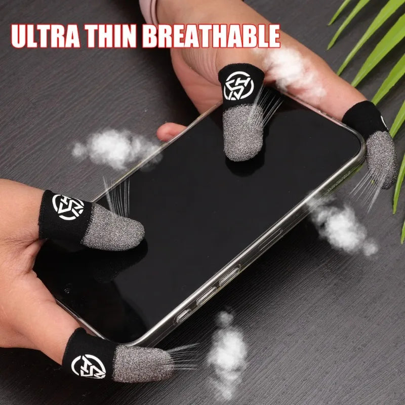 Sweat-Proof Game Gloves Luminous Finger Sleeve Breathable Finger Cots Cover Sensitive Mobile Touch Glove for PUBG Phone Games