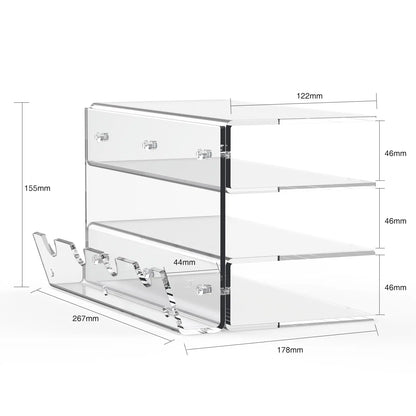 Keyboard Mouse Desktop Organizer Acrylic 3 Tier Stand Frame Shelf Lightweight Keyboard Storage Tool For Study Room Exhibition