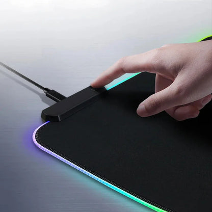 RGB ASUS XXL Gaming Mouse Pad – Black-Green LED Extended Desk Mat