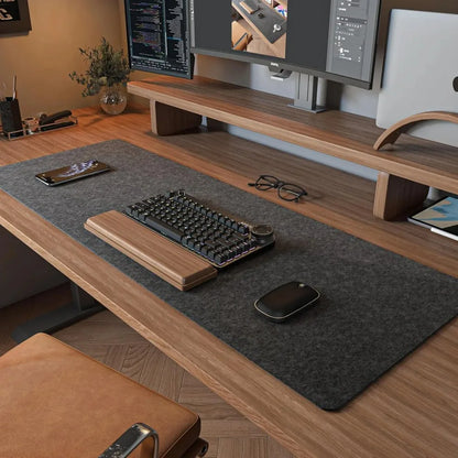 Felt Desk Mat – Large 31.5×15.7″ Mouse & Keyboard Pad, Dark Gray