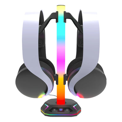 RGB Headphone & Controller Stand – 9 Light Modes for PS5/Xbox Desk