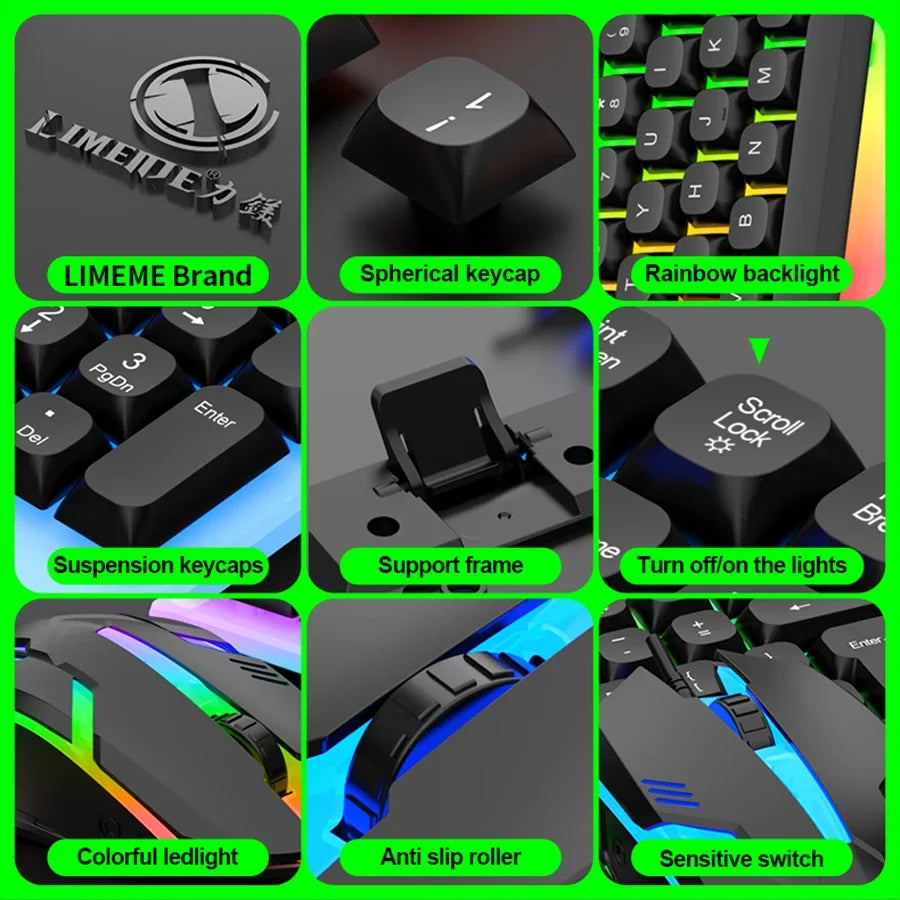 NG GTX350 RGB Gaming Keyboard & Mouse Combo – Wired, Black