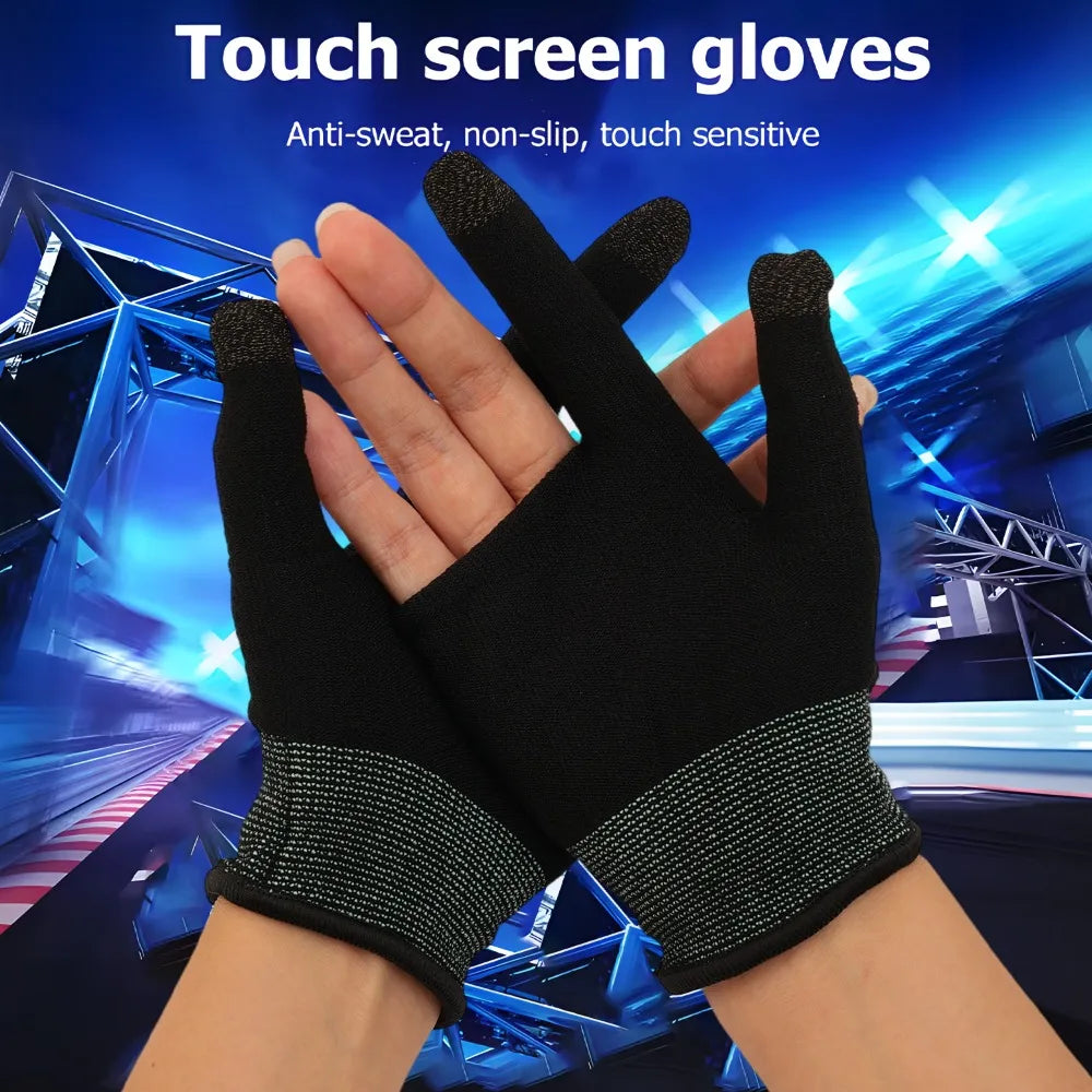 Sweat-Proof Game Gloves Luminous Finger Sleeve Breathable Finger Cots Cover Sensitive Mobile Touch Glove for PUBG Phone Games
