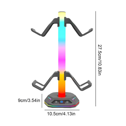 RGB Headphone & Controller Stand – 9 Light Modes for PS5/Xbox Desk