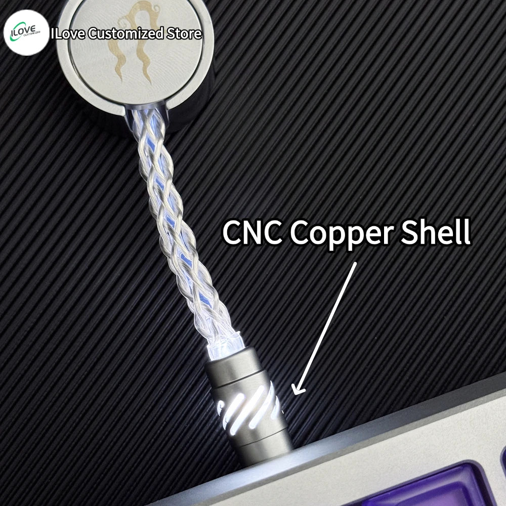 Magnetic axis keyboard cable Supports Dual 8k Magnetic Control lighting 1-to-2 TYPE-C  mechanical keyboard cable USB - TYPE C