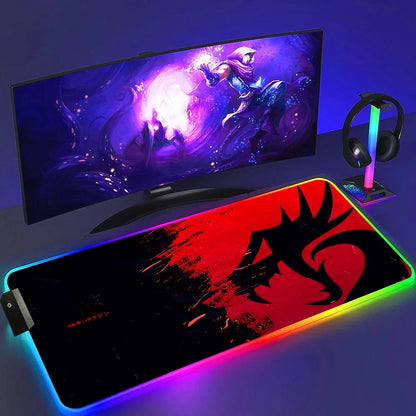 Redragon RGB LED Gaming Mouse Pad – Anti-Skid Desk Mat for PC & Laptop
