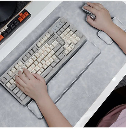 Waterproof PU Desk Mat Set – Large Non-Slip Mouse & Keyboard Pads with Wrist Rest