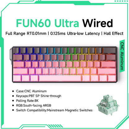 Akko MonsGeek FUN60 60% Mechanical Gaming Keyboard – Magnetic Switch, 8K ARGB