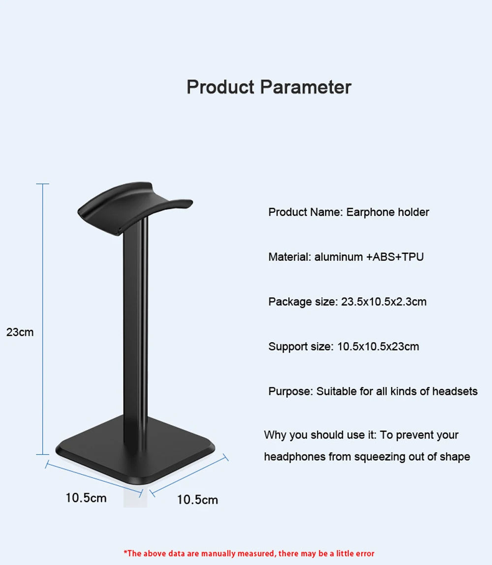 Universal Aluminum Headphone Stand – Flexible Metal Headset Holder