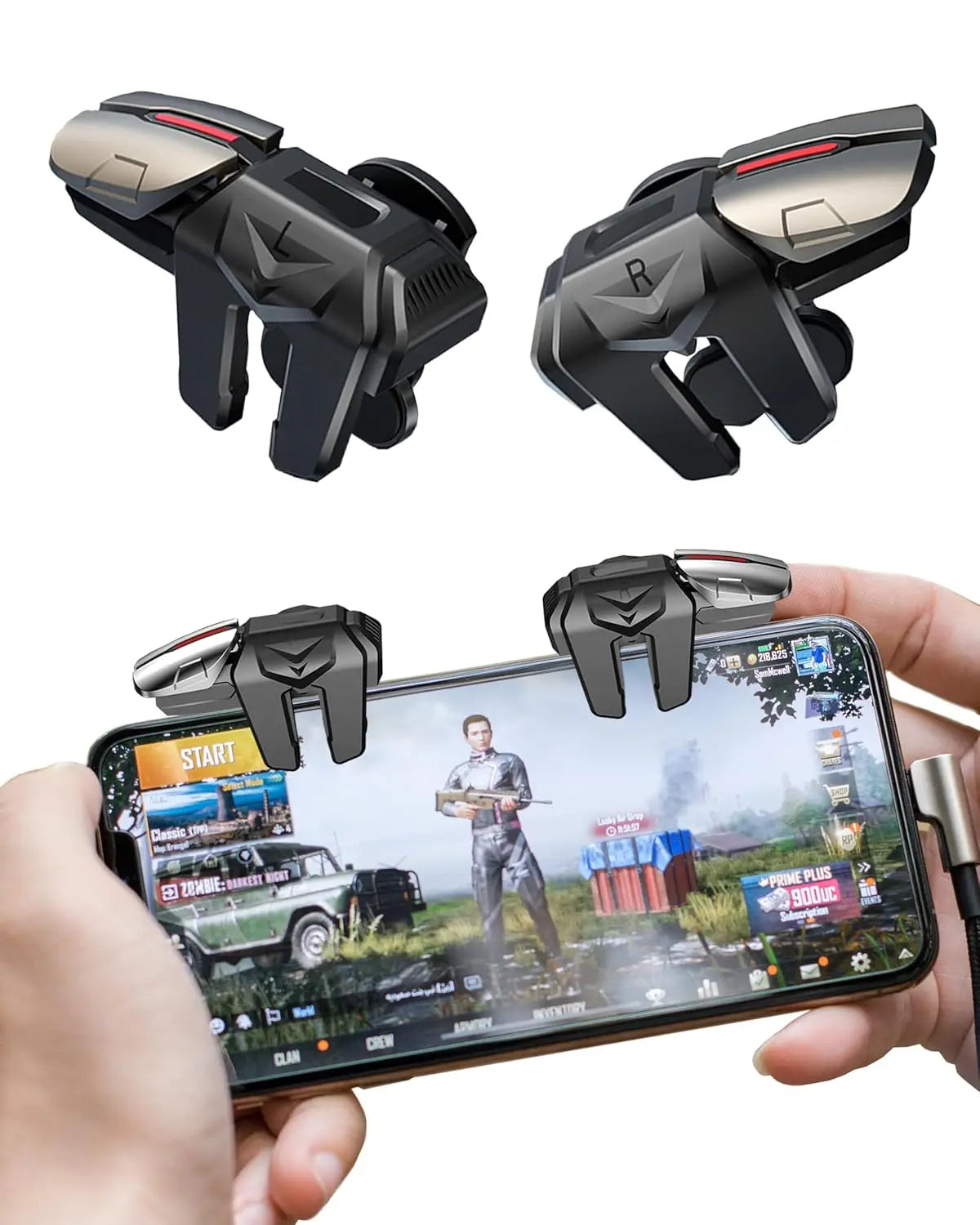 G21 Mobile Phone Game Trigger Gamepad Joystick 6-Finger Aim Shooting L1 R1 Key Button Game Fingertips For PUBG Game Controller