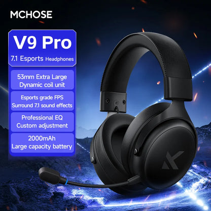 MCHOSE V9 PRO Wireless Gaming Headphones – 3-Mode Noise Reduction with Mic