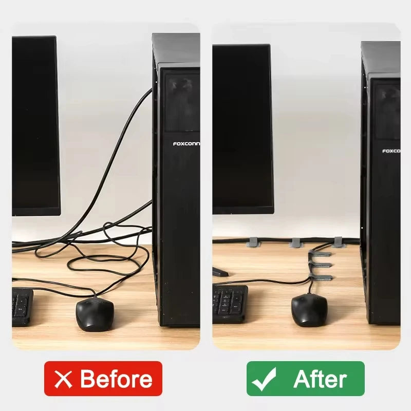 Reusable Self-Adhesive Cable Organizer Straps – Desk Wire & Cord Management