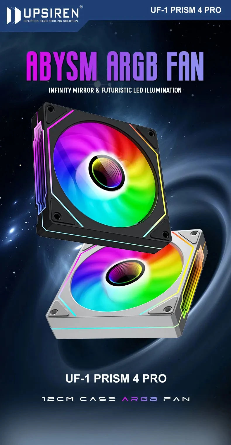 UPSIREN UF-1 PRISM 4 PRO 120mm ARGB PWM Cooling Fan