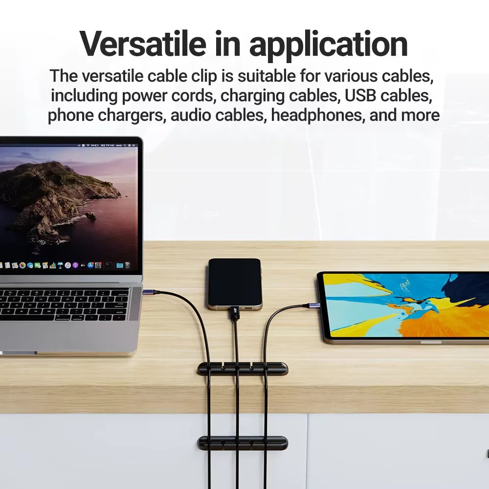 Adhesive Cable Holder Clips – Desktop & Nightstand Cord Organizer