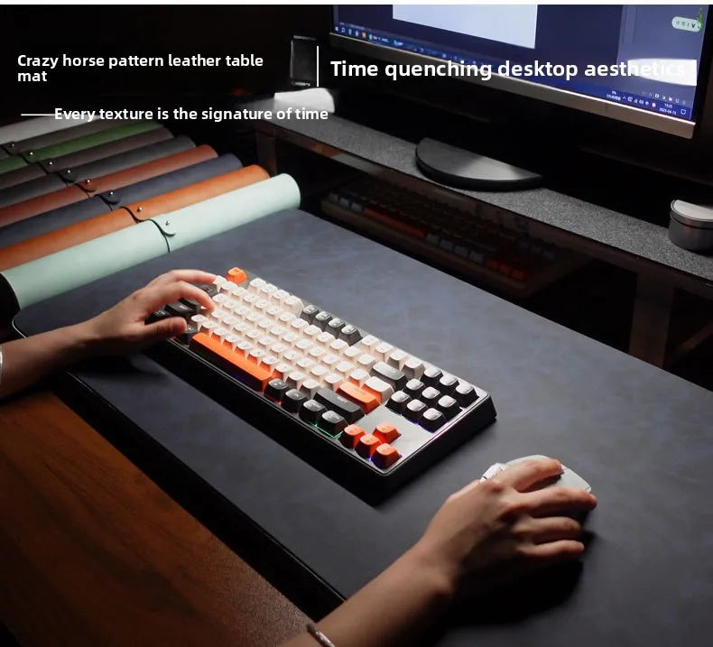 Waterproof PU Desk Mat Set – Large Non-Slip Mouse & Keyboard Pads with Wrist Rest