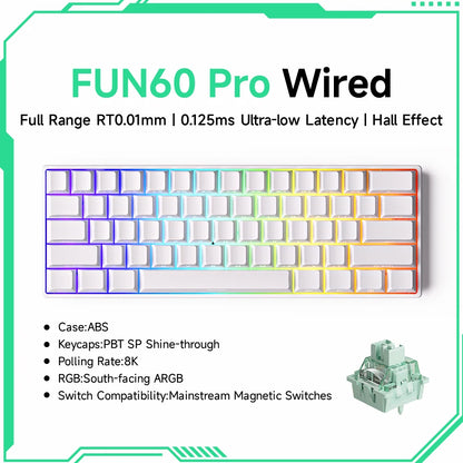 Akko MonsGeek FUN60 60% Mechanical Gaming Keyboard – Magnetic Switch, 8K ARGB