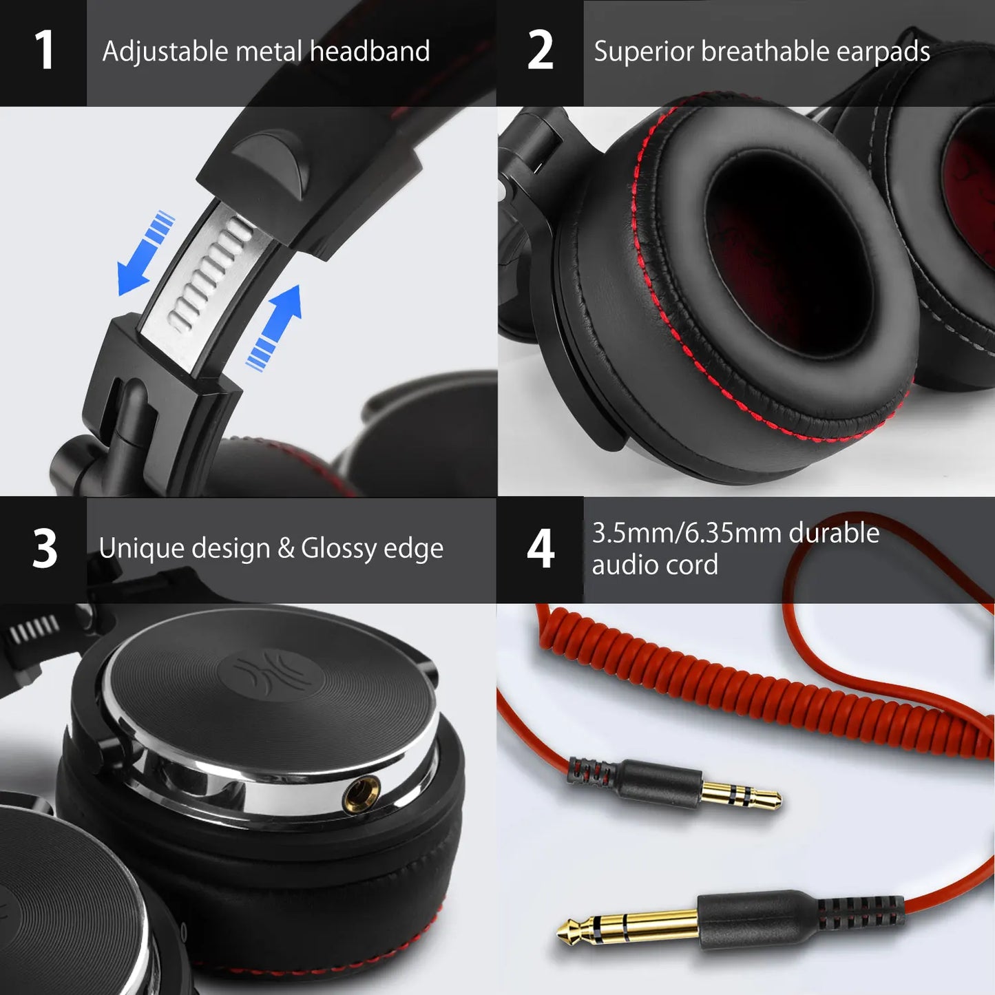 OneOdio Wired Professional Studio Headphones – DJ Over-Ear with Mic, Hi-Res