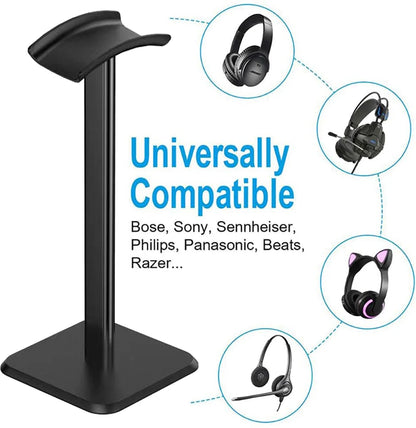 Universal Aluminum Headphone Stand – Flexible Metal Headset Holder