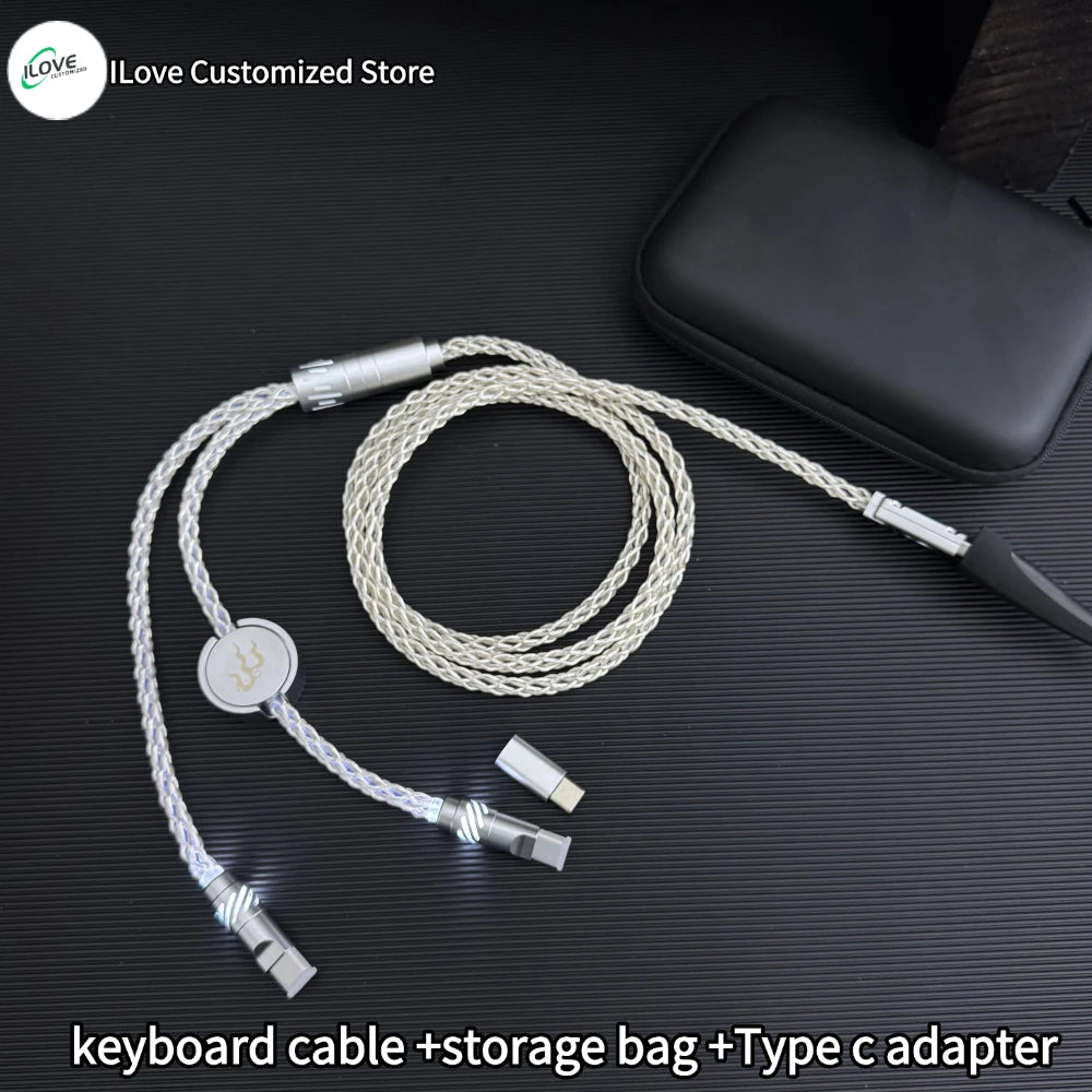 Magnetic axis keyboard cable Supports Dual 8k Magnetic Control lighting 1-to-2 TYPE-C  mechanical keyboard cable USB - TYPE C