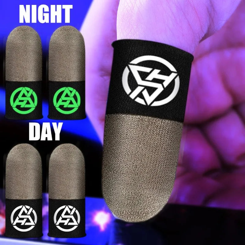 Sweat-Proof Game Gloves Luminous Finger Sleeve Breathable Finger Cots Cover Sensitive Mobile Touch Glove for PUBG Phone Games