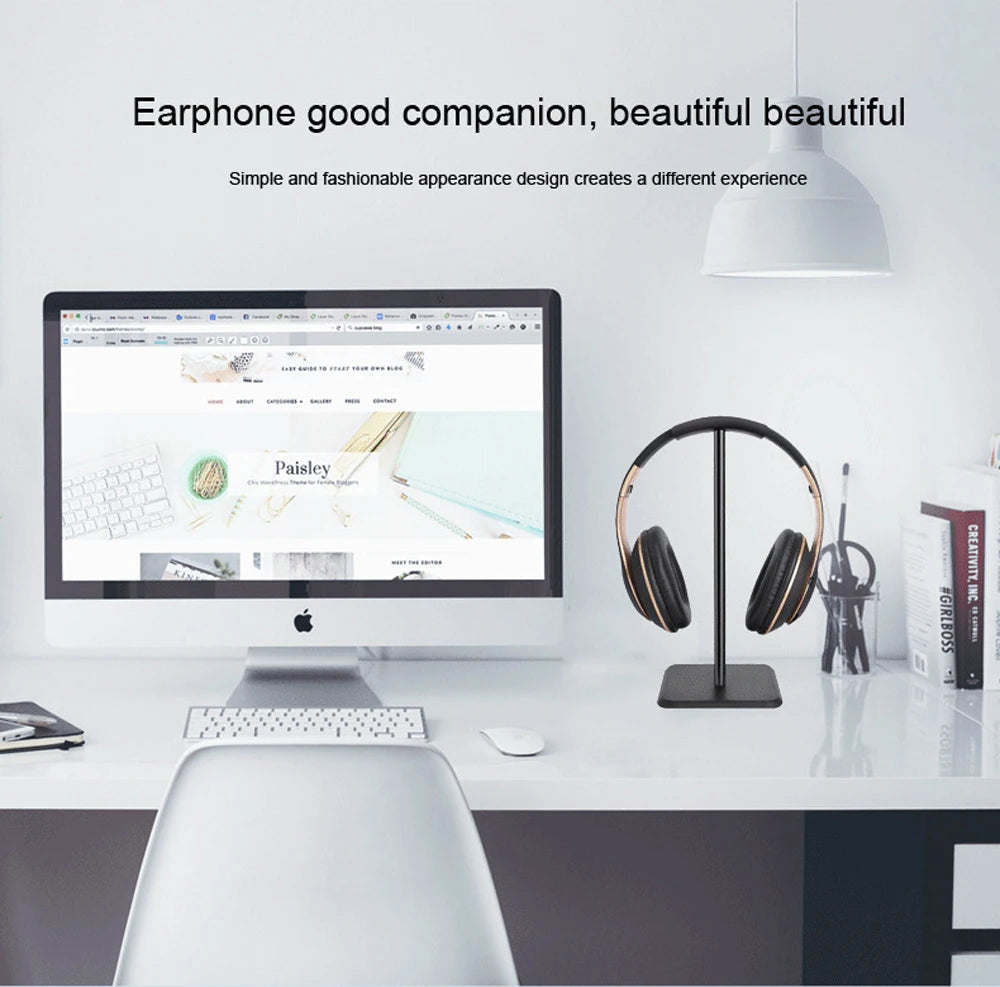 Universal Aluminum Headphone Stand – Flexible Metal Headset Holder