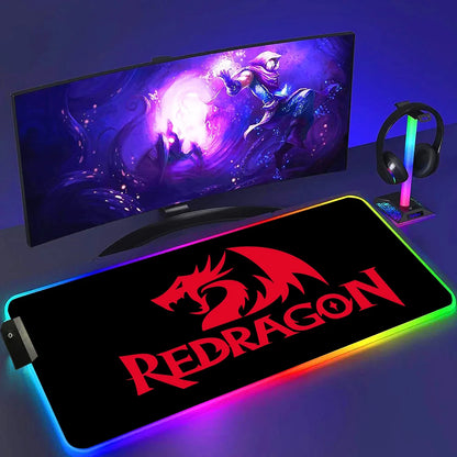 Redragon RGB LED Gaming Mouse Pad – Anti-Skid Desk Mat for PC & Laptop