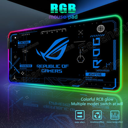 RGB ASUS XXL Gaming Mouse Pad – Black-Green LED Extended Desk Mat