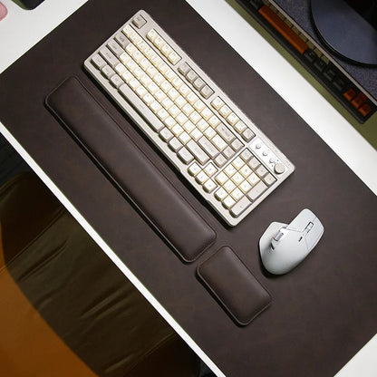 Waterproof PU Desk Mat Set – Large Non-Slip Mouse & Keyboard Pads with Wrist Rest
