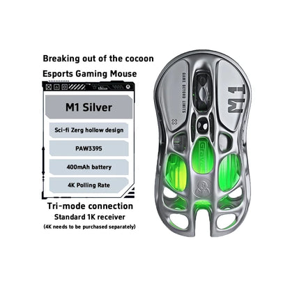 For GravaStar M1 M2 Gaming Mouse Magnesium Alloy Hollow Design Tri-Mode Wireless Wired Custom RGB Mice PC E-Sports Gifts