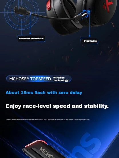 MCHOSE V9 PRO Wireless Gaming Headphones – 3-Mode Noise Reduction with Mic