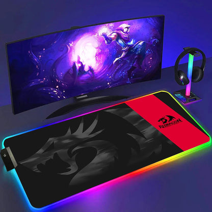 Redragon RGB LED Gaming Mouse Pad – Anti-Skid Desk Mat for PC & Laptop