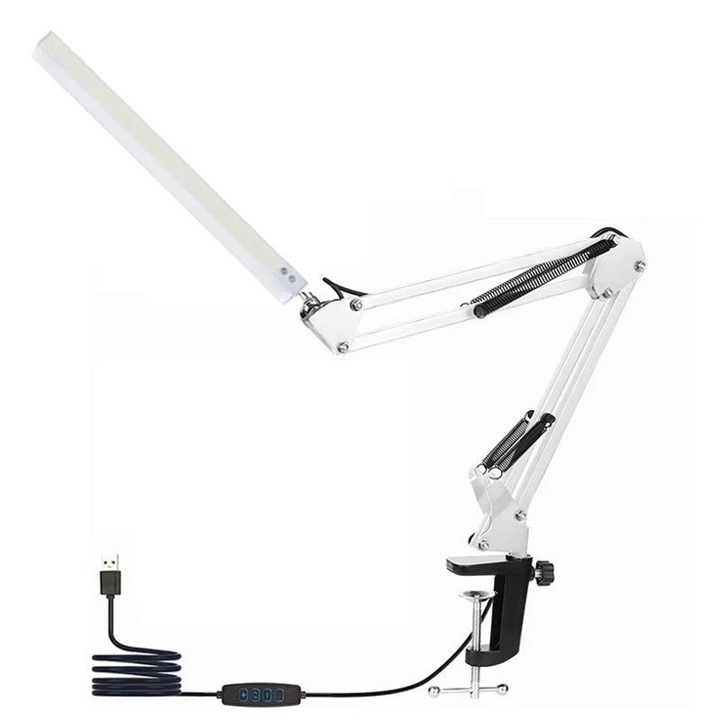 LED Desk Lamp with Rocker Arm – Adjustable, 10 Brightness Levels, 3 Lighting Modes