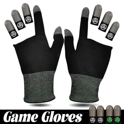 Sweat-Proof Game Gloves Luminous Finger Sleeve Breathable Finger Cots Cover Sensitive Mobile Touch Glove for PUBG Phone Games