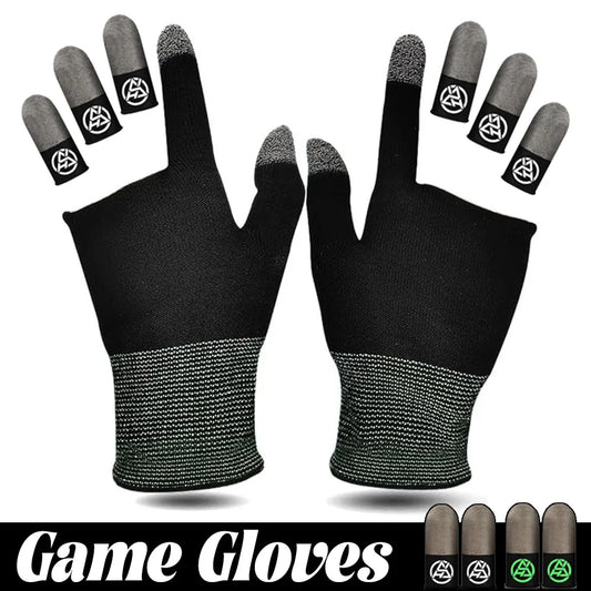 Sweat-Proof Game Gloves Luminous Finger Sleeve Breathable Finger Cots Cover Sensitive Mobile Touch Glove for PUBG Phone Games