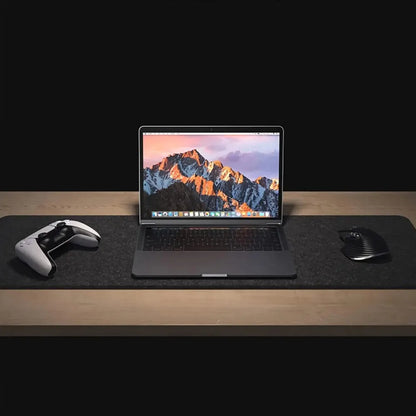 Felt Desk Mat – Large 31.5×15.7″ Mouse & Keyboard Pad, Dark Gray