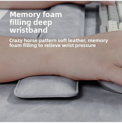 Waterproof PU Desk Mat Set – Large Non-Slip Mouse & Keyboard Pads with Wrist Rest