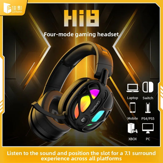 New! Premium Wireless Gaming Headset with Hi - Fi sound & 3.5mm RGB for PC/PS. Wired option available.