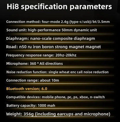 New! Premium Wireless Gaming Headset with Hi - Fi sound & 3.5mm RGB for PC/PS. Wired option available.