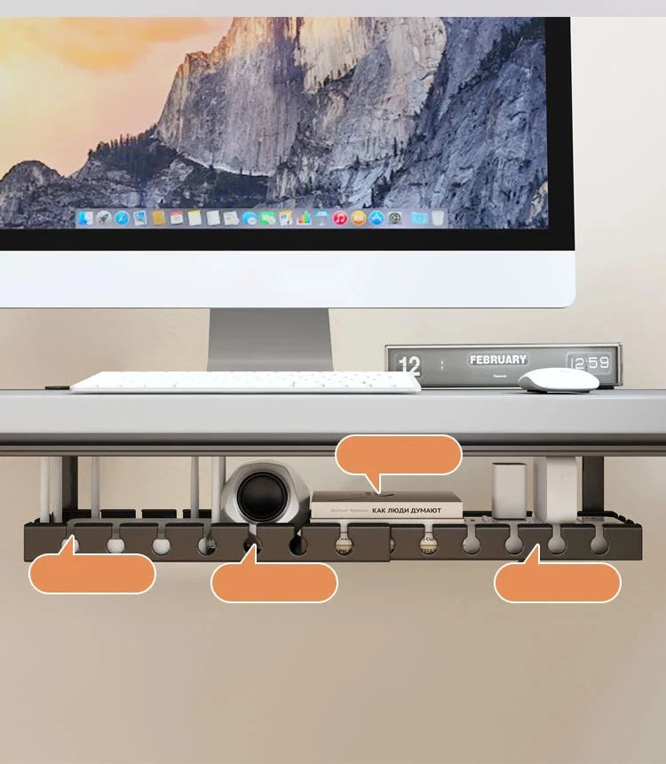 Desk Cable Management Tray – Wire Organizer for PC & Charging Cords