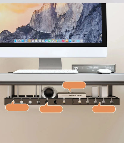 Desk Cable Management Tray – Wire Organizer for PC & Charging Cords