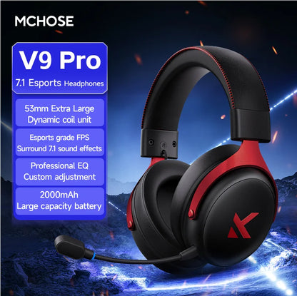MCHOSE V9 PRO Wireless Gaming Headphones – 3-Mode Noise Reduction with Mic