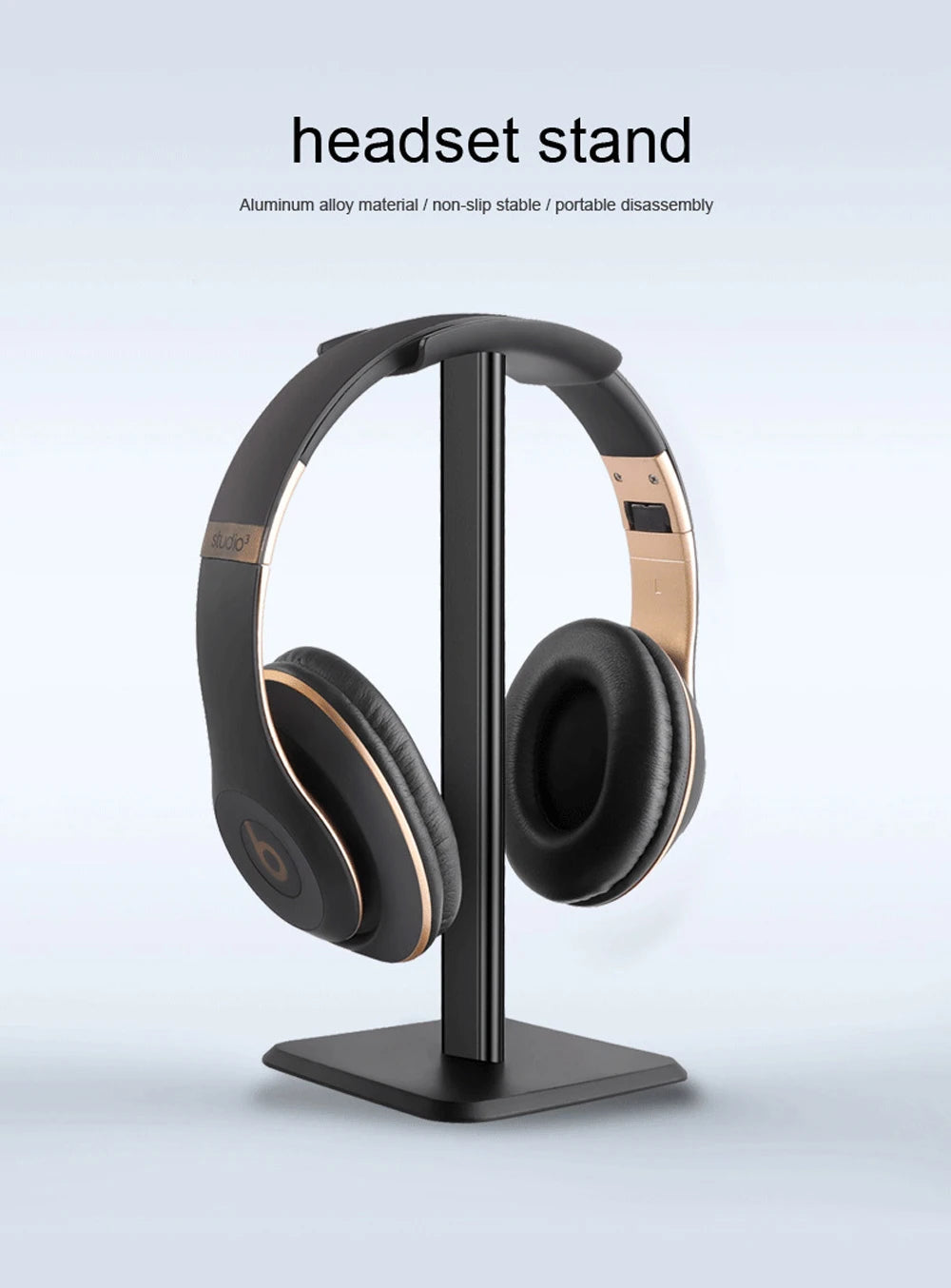 Universal Aluminum Headphone Stand – Flexible Metal Headset Holder