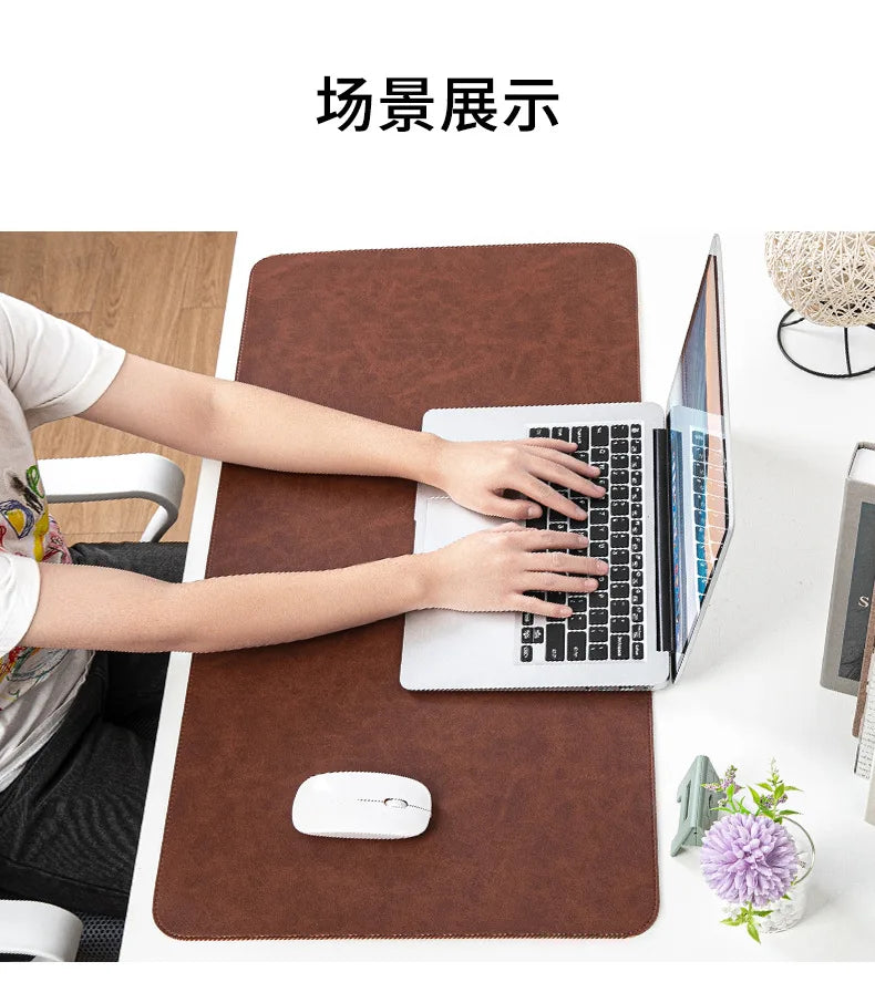 Waterproof PU Desk Pad – Large Non-Slip Mouse & Keyboard Mat, Easy to Clean