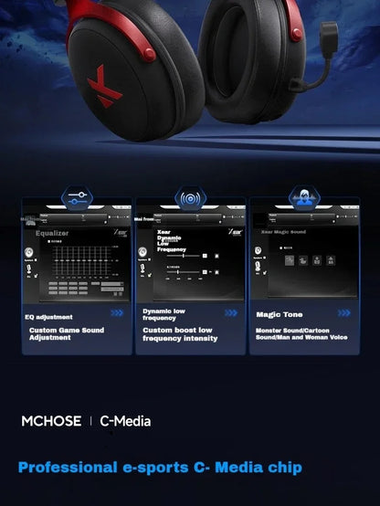 MCHOSE V9 PRO Wireless Gaming Headphones – 3-Mode Noise Reduction with Mic