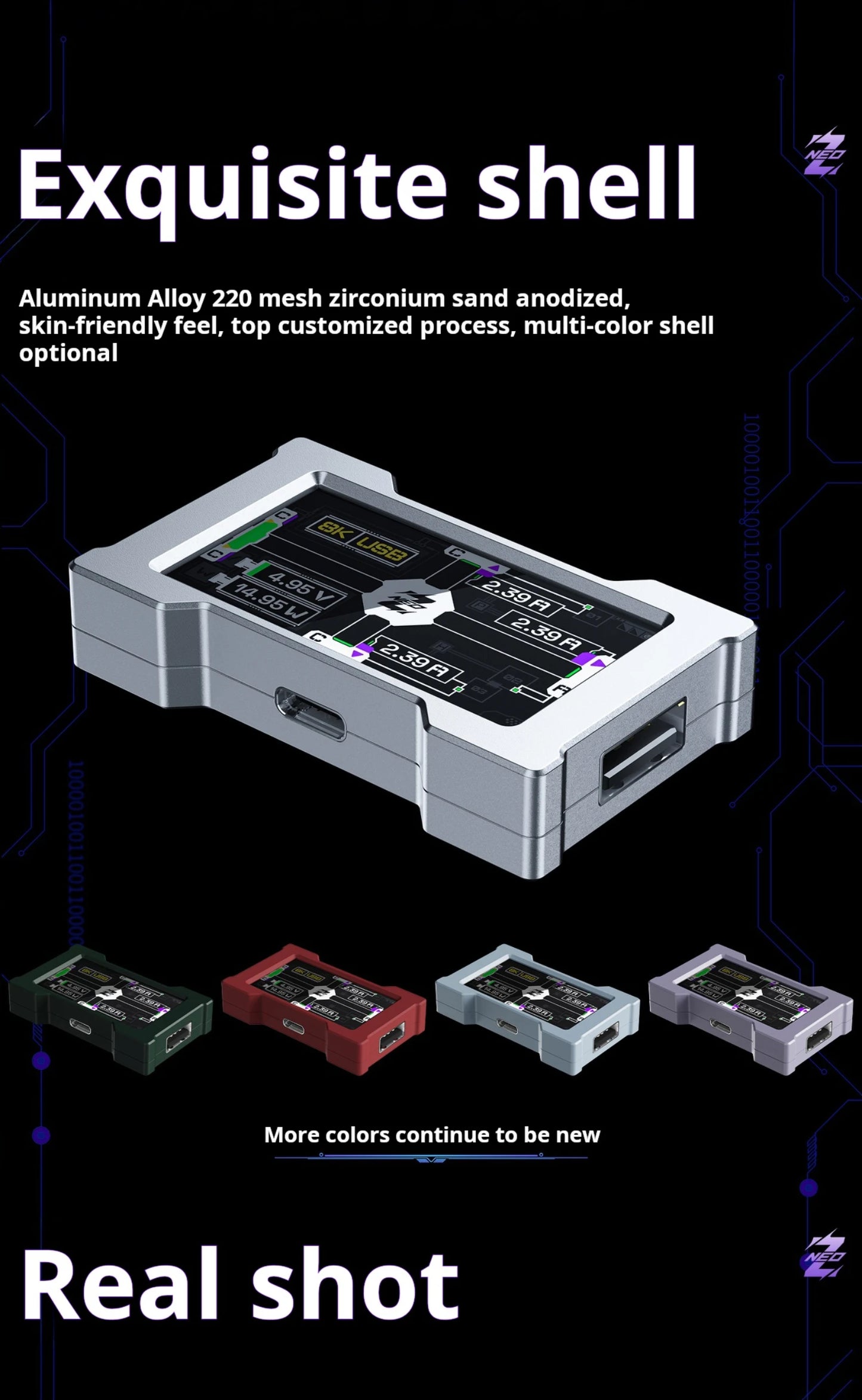 HMLAB ZNEO Gaming USB Hub – 3-Port, 8K Hz, Display Screen