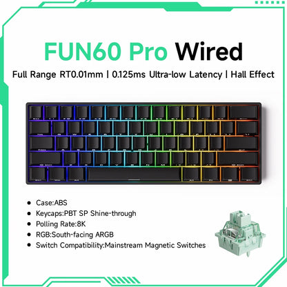 Akko MonsGeek FUN60 60% Mechanical Gaming Keyboard – Magnetic Switch, 8K ARGB