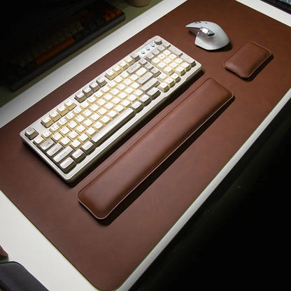 Waterproof PU Desk Mat Set – Large Non-Slip Mouse & Keyboard Pads with Wrist Rest